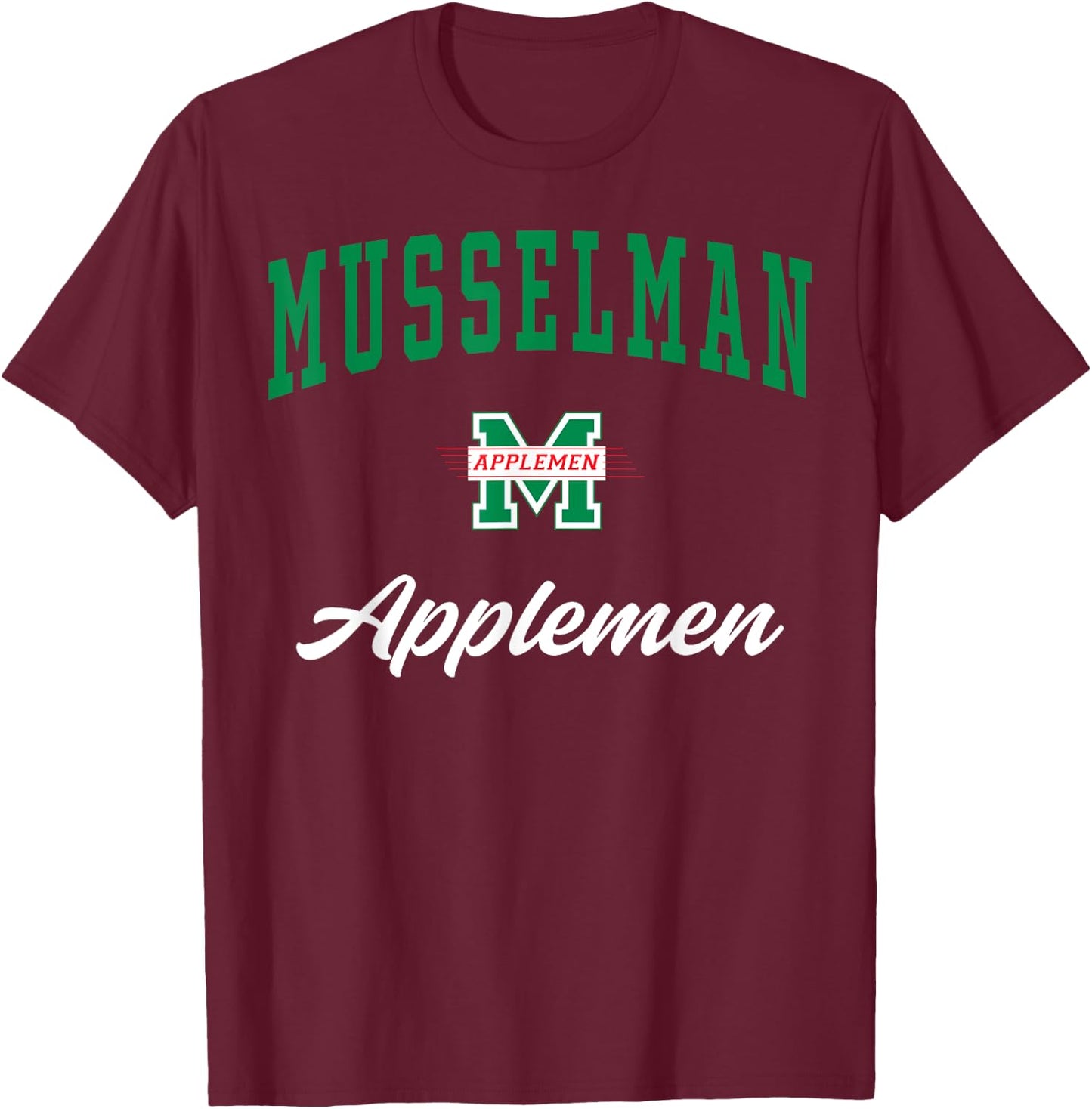 Musselman High School Applemen C3 T-Shirt - T-Shirt | Maroon