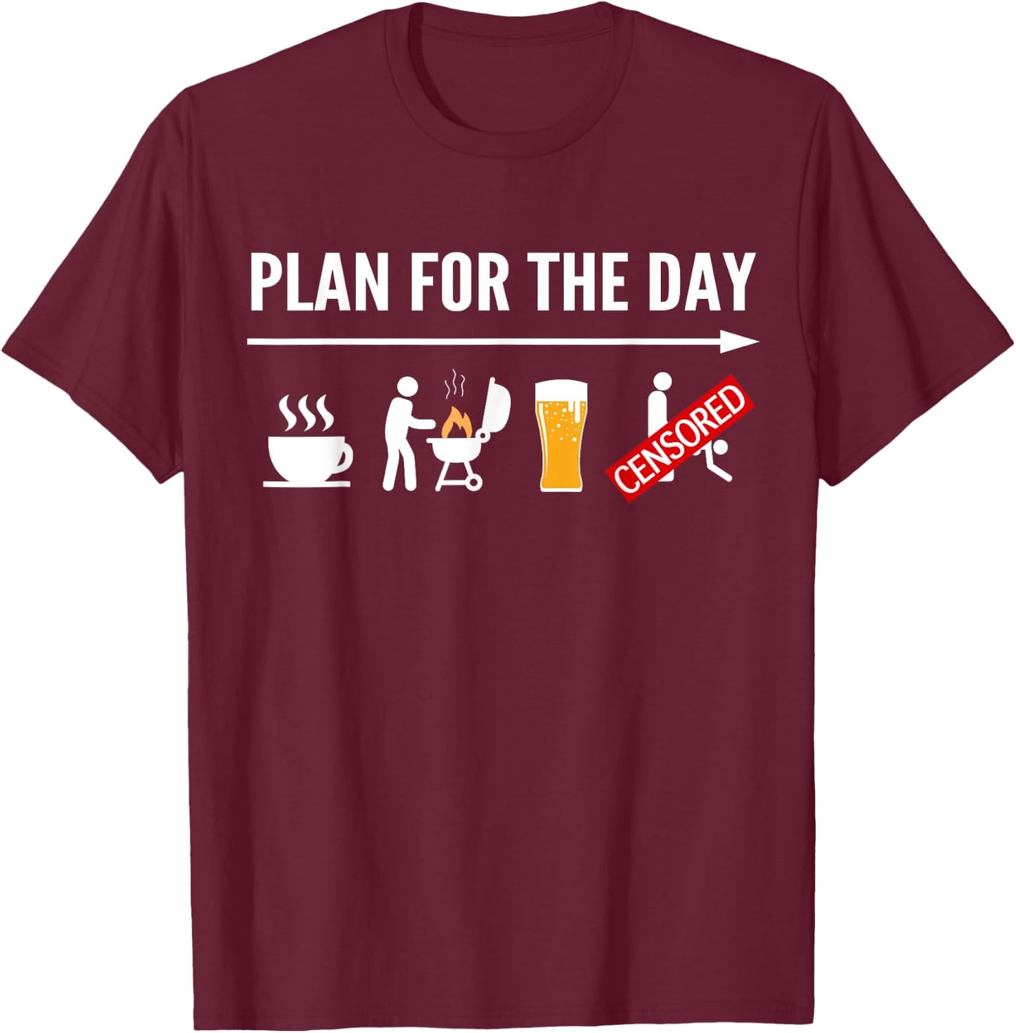 Funny BBQ Shirts Coffee, Grilling, Beer Adult Humor T-Shirt - T-Shirt | Maroon