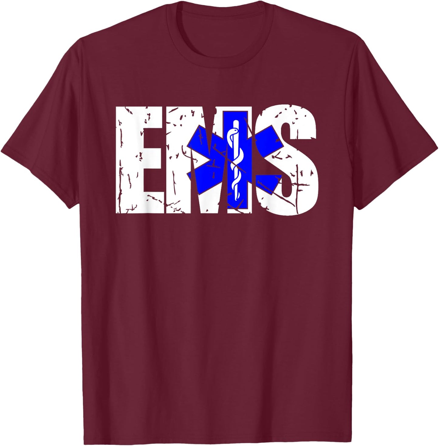 Distressed EMS EMT 911 Rescue Emergency Medical Services T-Shirt - T-Shirt | Maroon