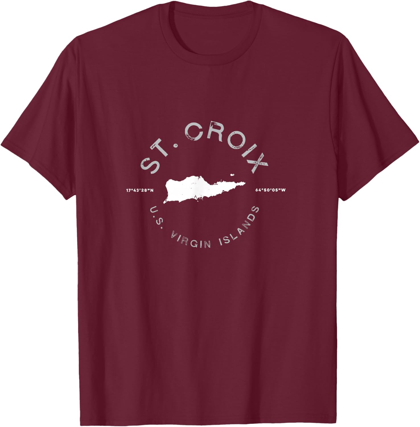 St. Croix USVI Graphic Vintage Retro T Shirt T-Shirt - T-Shirt | Maroon