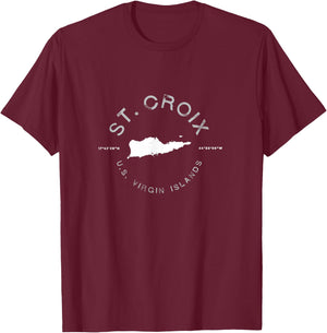 St. Croix USVI Graphic Vintage Retro T Shirt T-Shirt - T-Shirt | Maroon