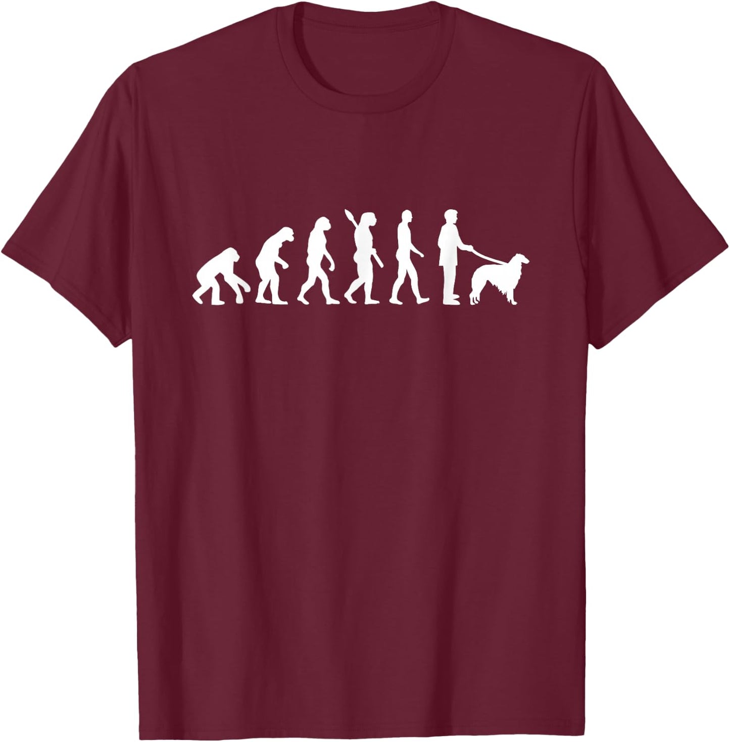 Borzoi evolution T-Shirt - T-Shirt | Maroon