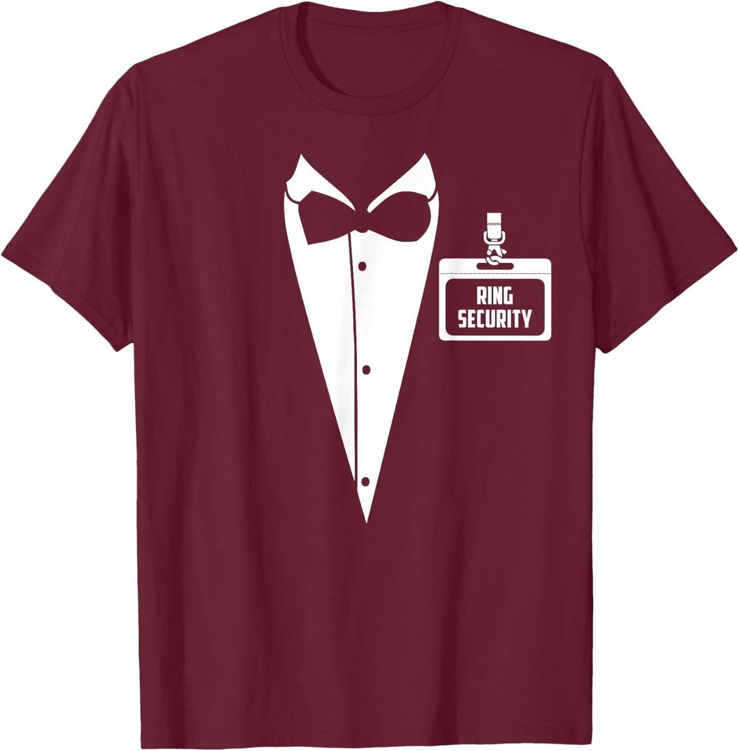 Ring Security Tuxedo I.D Tag! Ring Bearer Wedding T-Shirt - T-Shirt | Maroon