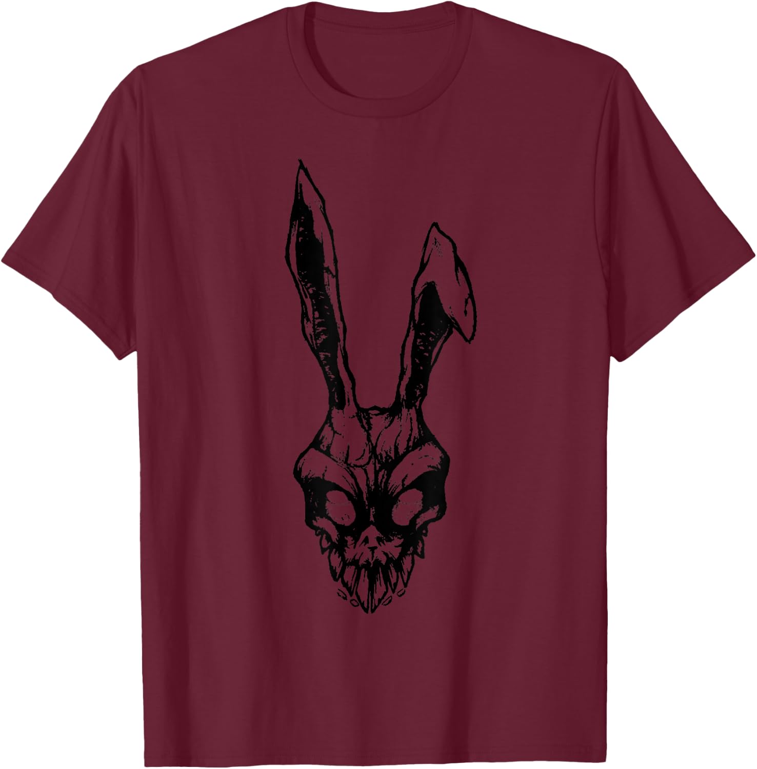 Scary Vintage Angry Rabbit Scull Halloween Party Costume T-Shirt - T-Shirt | Maroon
