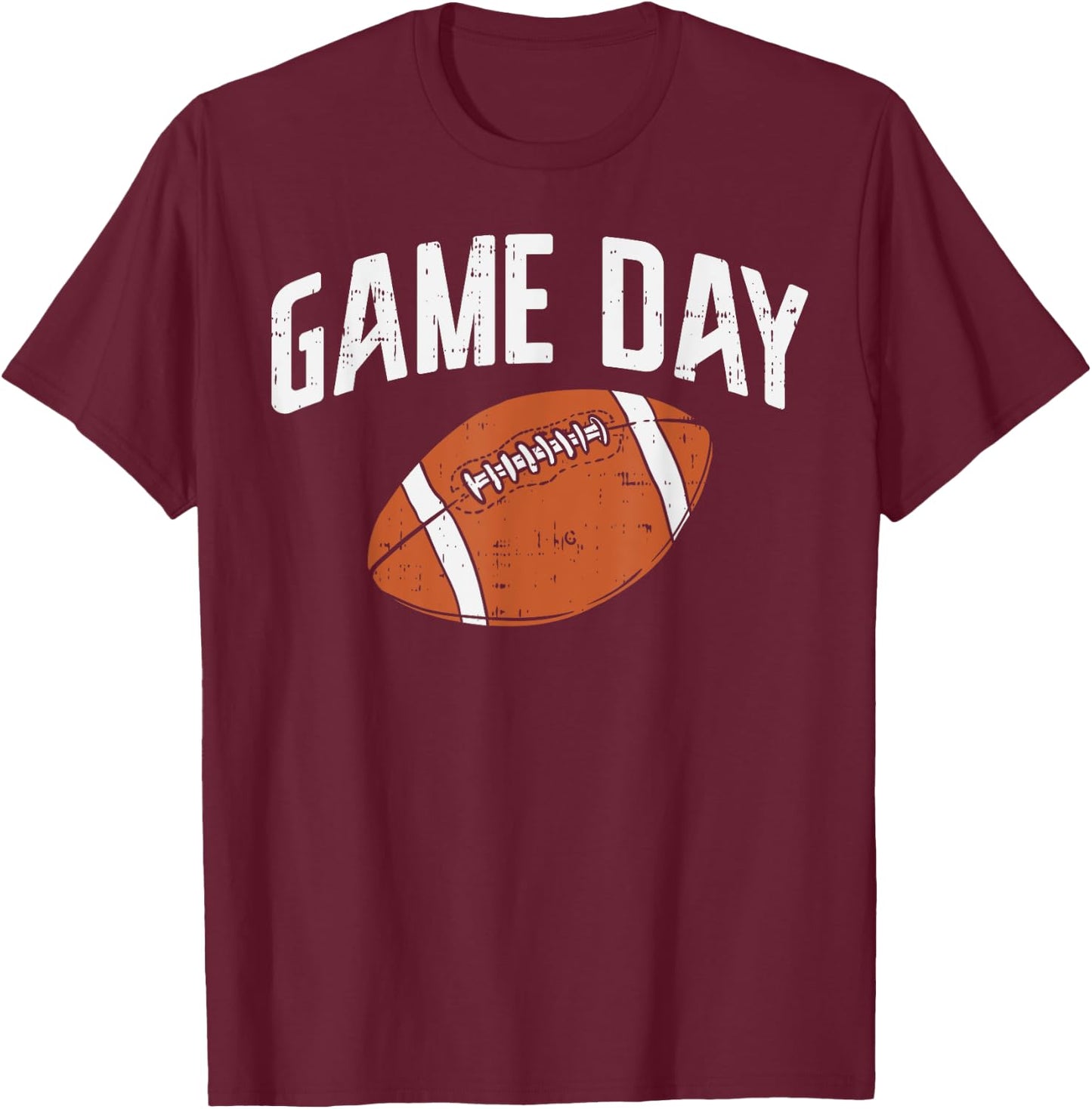 American Football Game Day Vintage Gridiron Sports Lover Fan T-Shirt - T-Shirt | Maroon