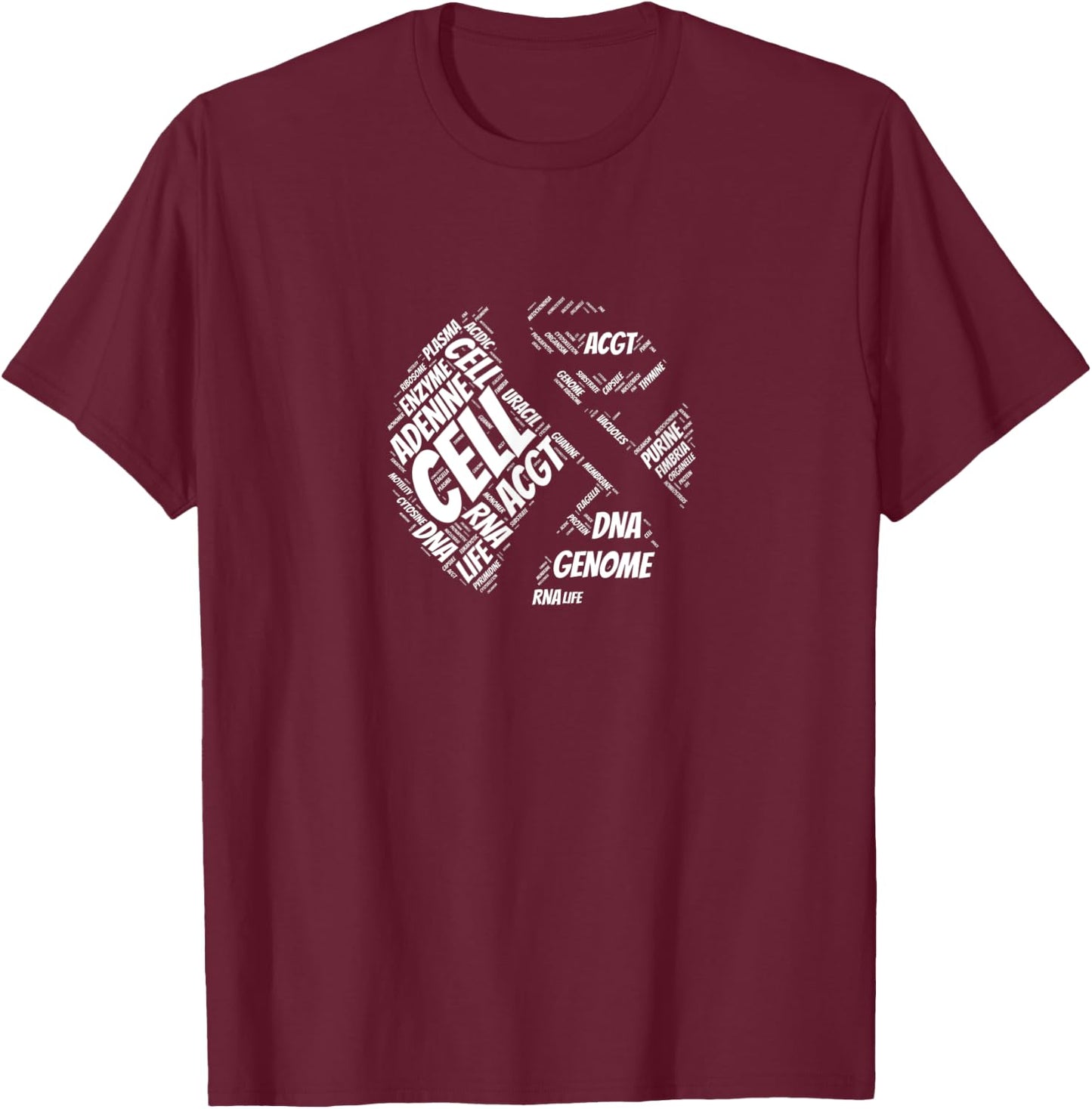 Double Helix DNA - Biology Science T-Shirt - T-Shirt | Maroon