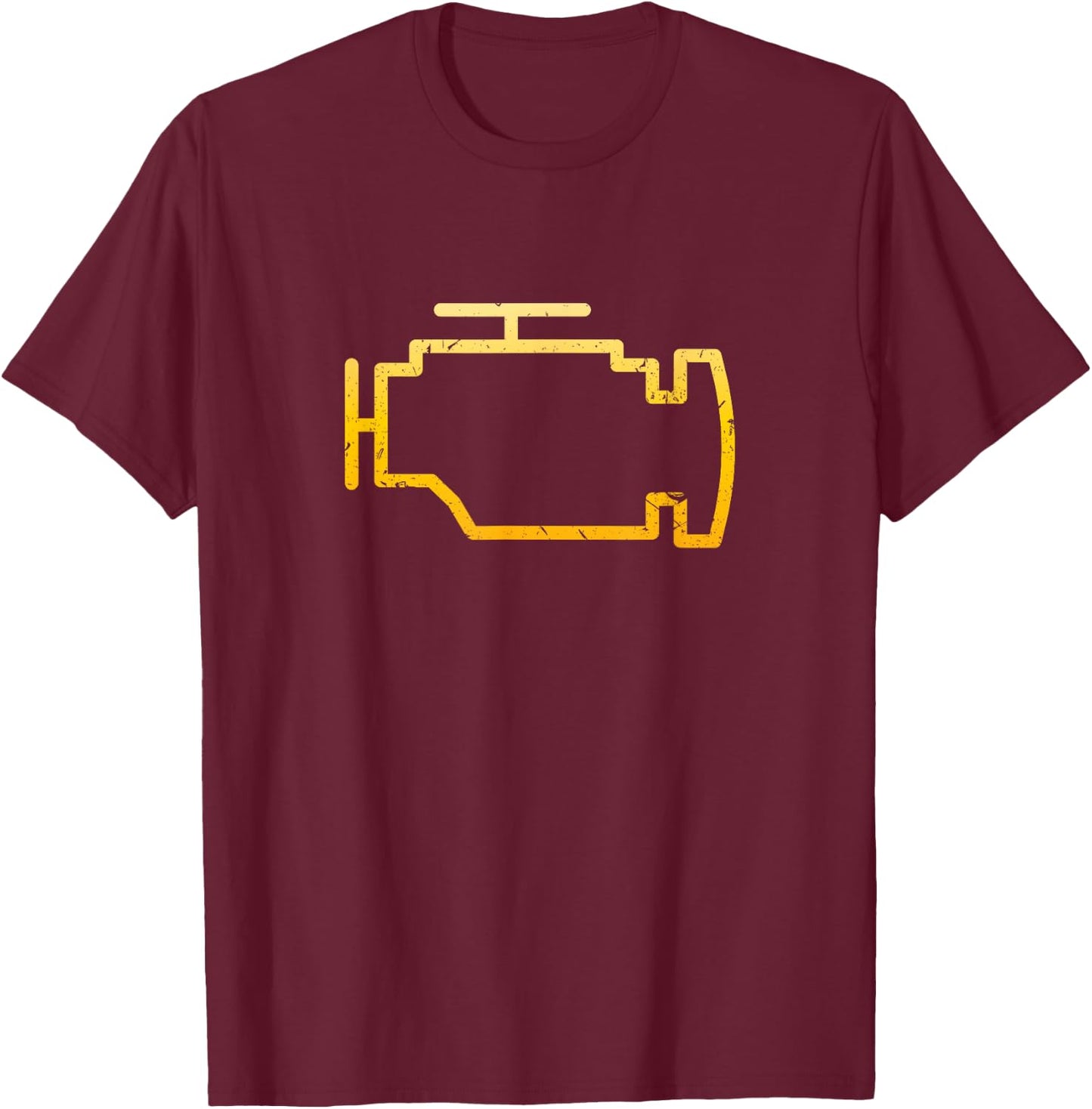 Check Engine Light Funny Mechanic Car T-Shirt - T-Shirt | Maroon