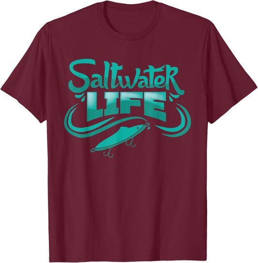Classic Fishing Shirt For 2018 Saltwater Fisherman Gift T-Shirt - T-Shirt | Maroon