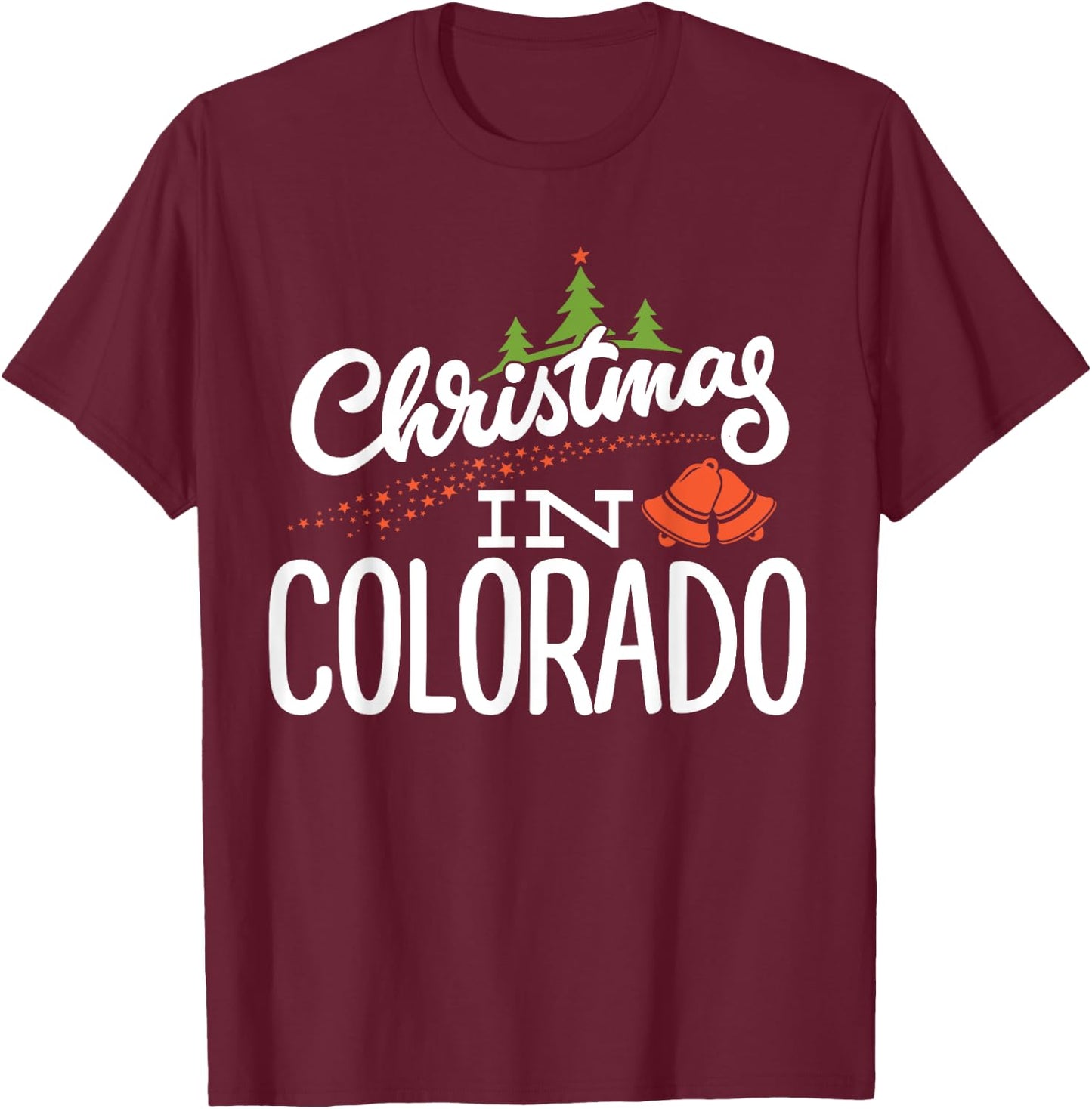 Christmas In Colorado Matching Family Proud State T-Shirt - T-Shirt | Maroon