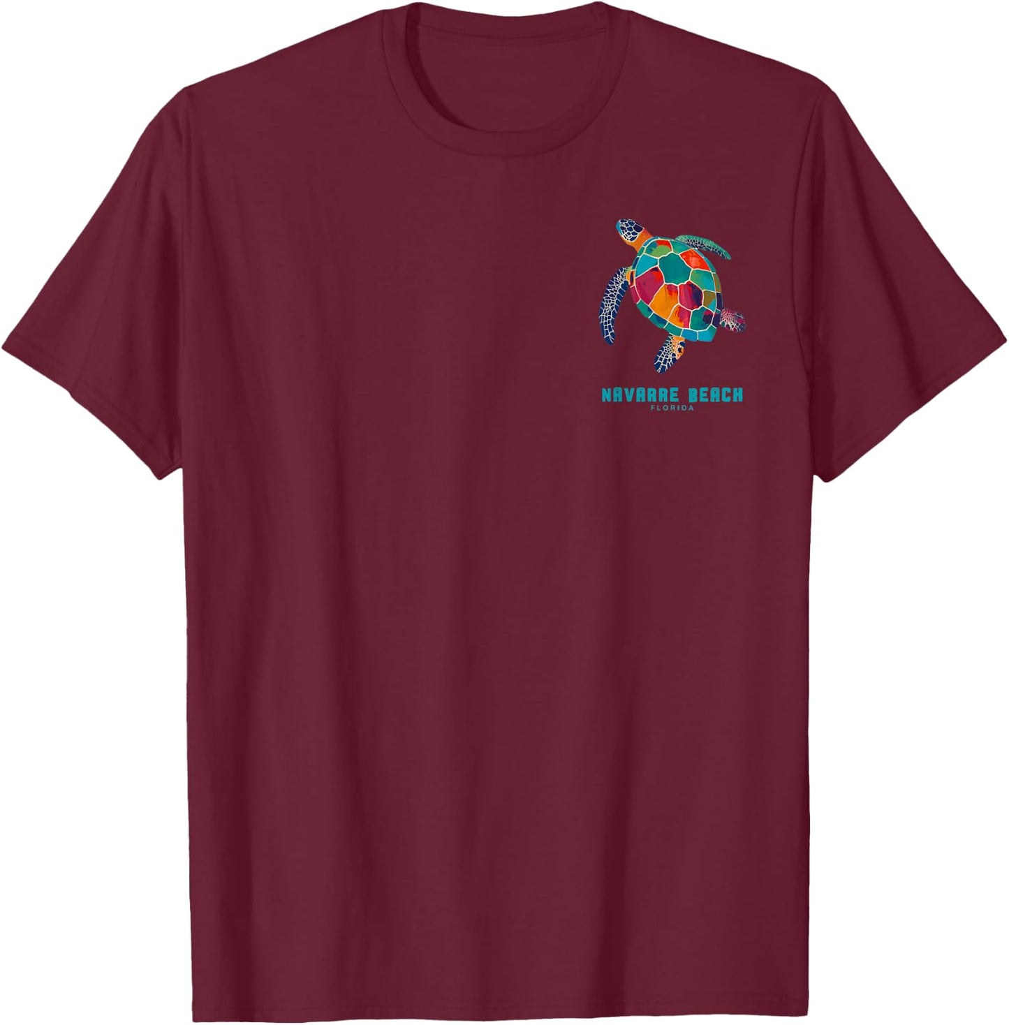 Navarre Beach Florida FL Vintage Retro Sea Turtle Souvenir T-Shirt - T-Shirt | Maroon