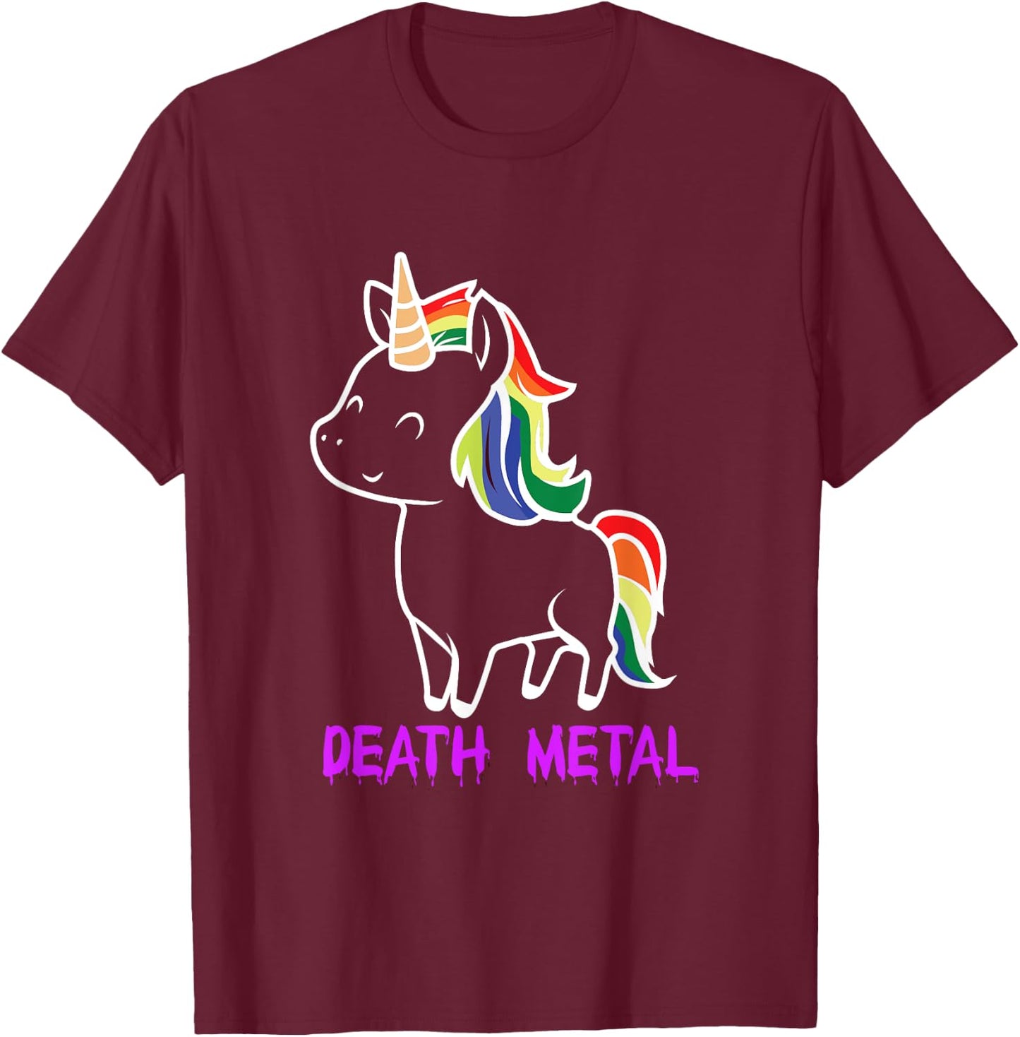 Death Metal Unicorn Music Festival Metalhead T-Shirt - T-Shirt | Maroon