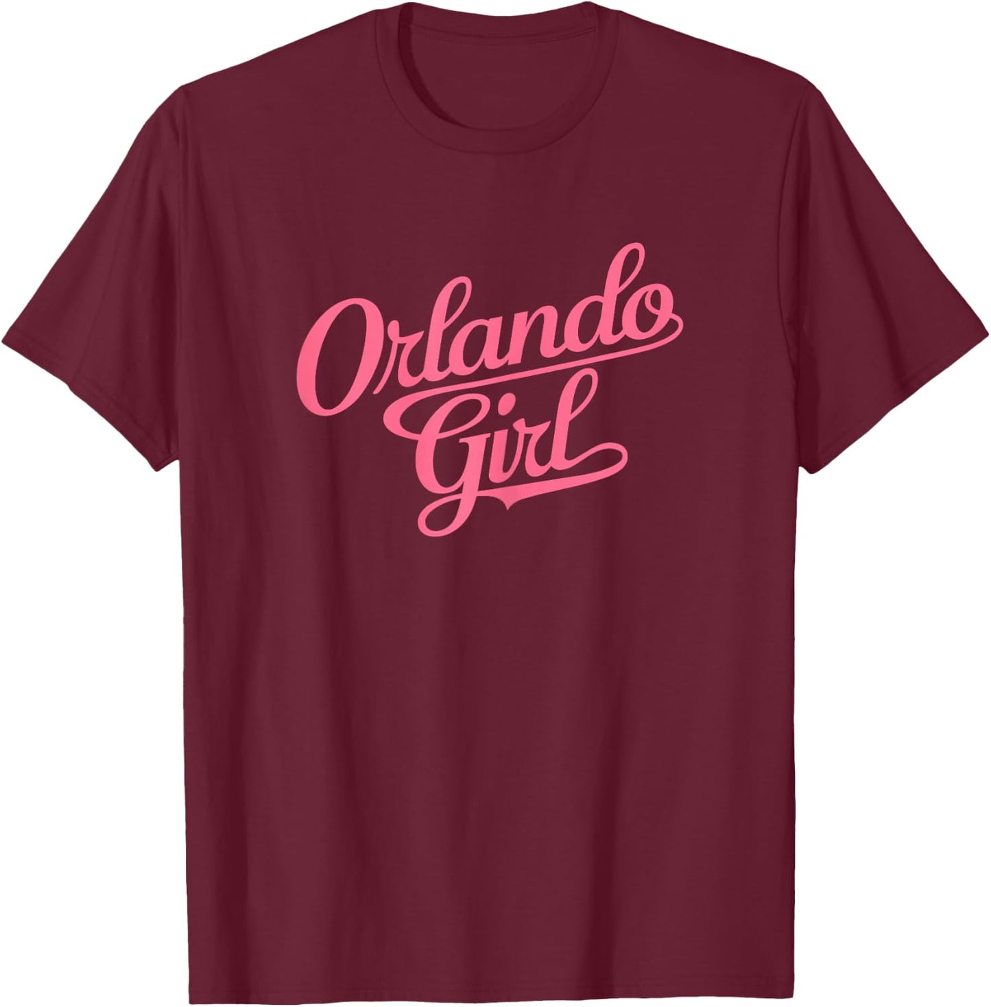Orlando Girl Florida Retro Pink Miami Tampa Woman 407 Beach T-Shirt - T-Shirt | Maroon