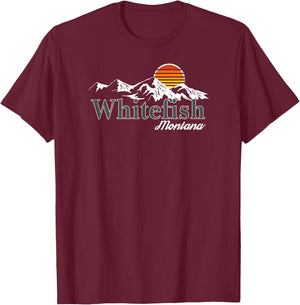 Skiing Whitefish Montana Mountain Lover T-Shirt - T-Shirt | Maroon