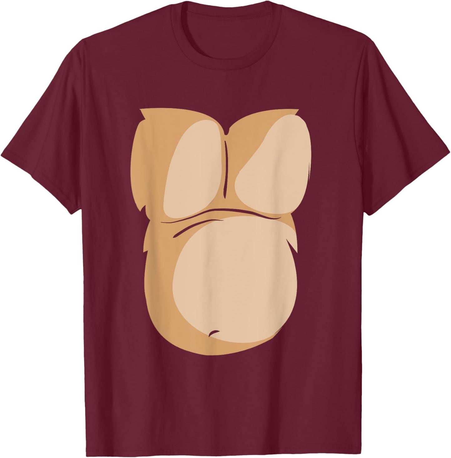 Funny Monkey Gorilla Hairy Chest Costume T Shirt T-Shirt - T-Shirt | Maroon