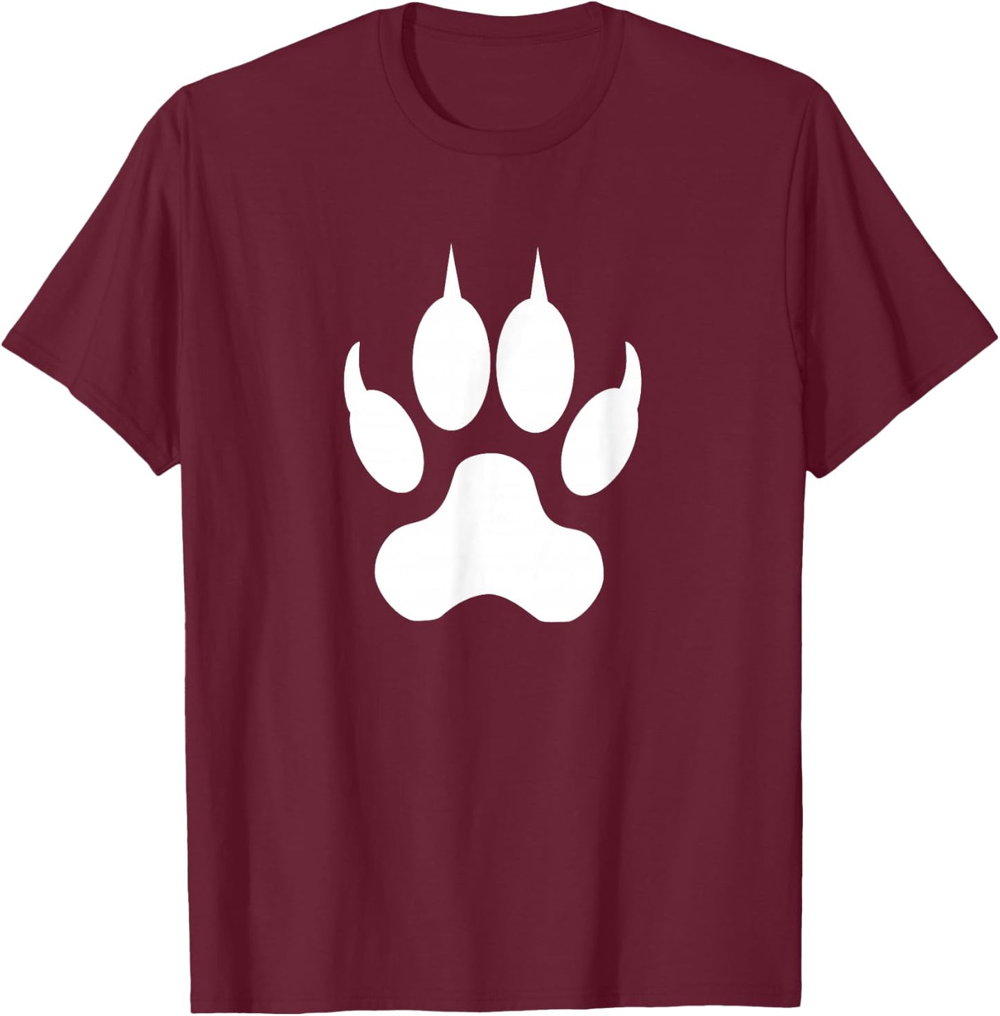 Wolf Paw Print T-Shirt - T-Shirt | Maroon