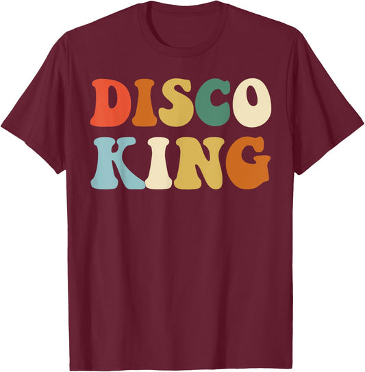 Disco King 1970s Disco Queen Matching Couple Shirts T-Shirt - T-Shirt | Maroon