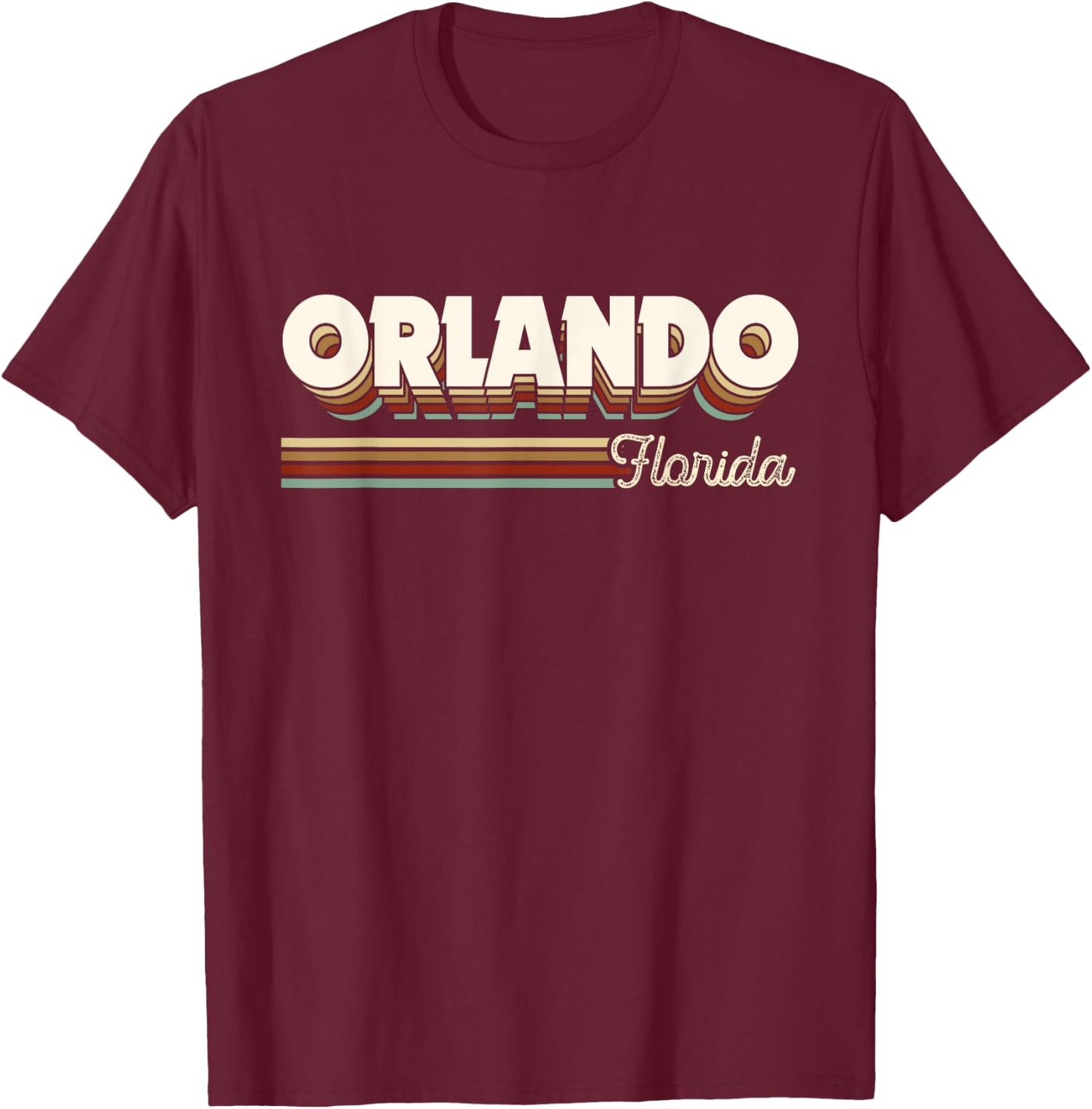 Orlando Florida Gifts Men Women Kids Retro Orlando Fl T-Shirt - T-Shirt | Maroon