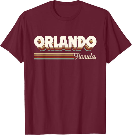 Orlando Florida Gifts Men Women Kids Retro Orlando Fl T-Shirt - T-Shirt | Maroon