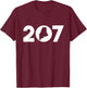 Maine Map Inside The 207 Area Code Maine ME Pride Shirt T-Shirt - T-Shirt | Maroon