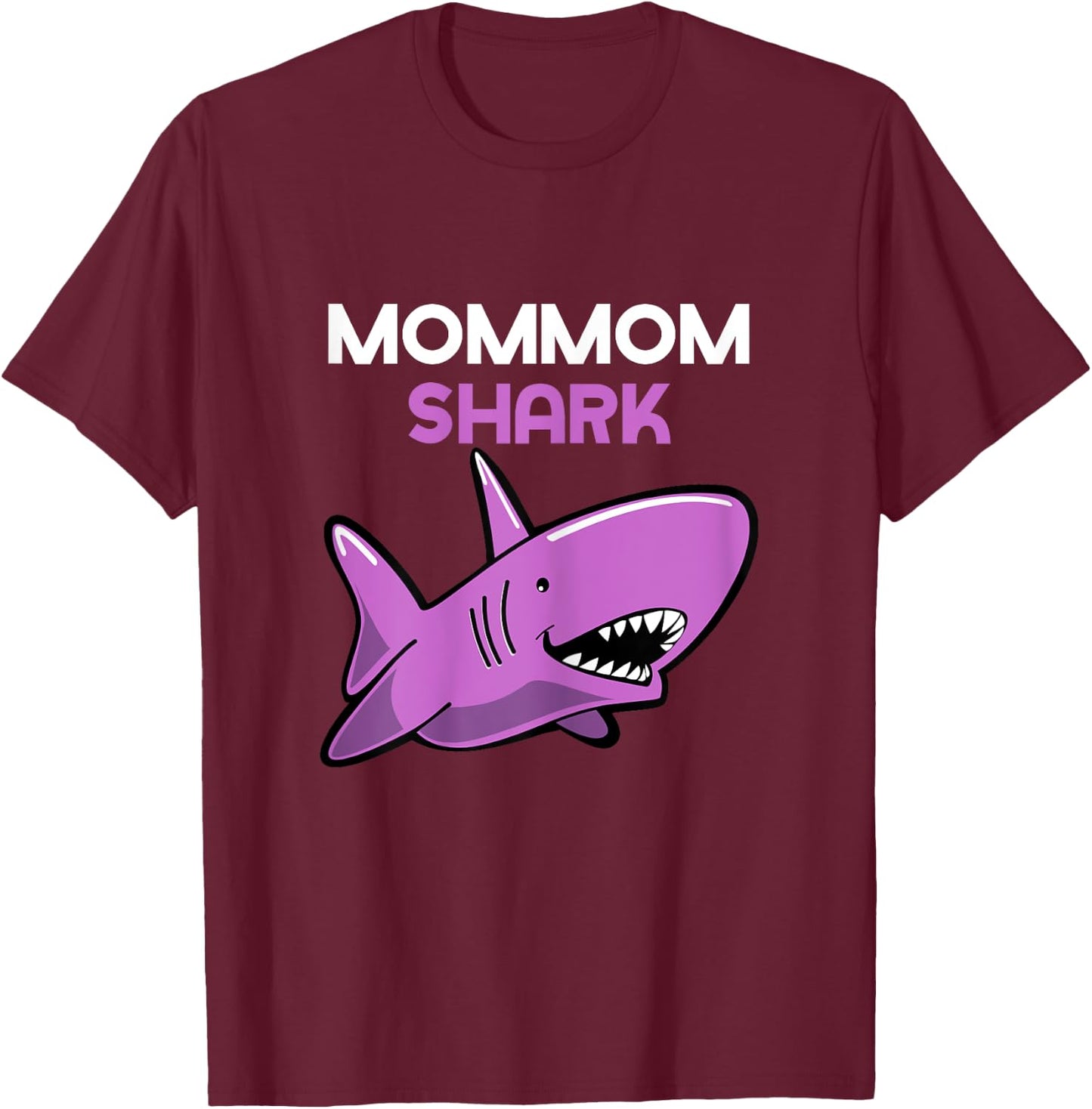 MomMom Shark Funny Family Mom-Mom T-Shirt - T-Shirt | Maroon