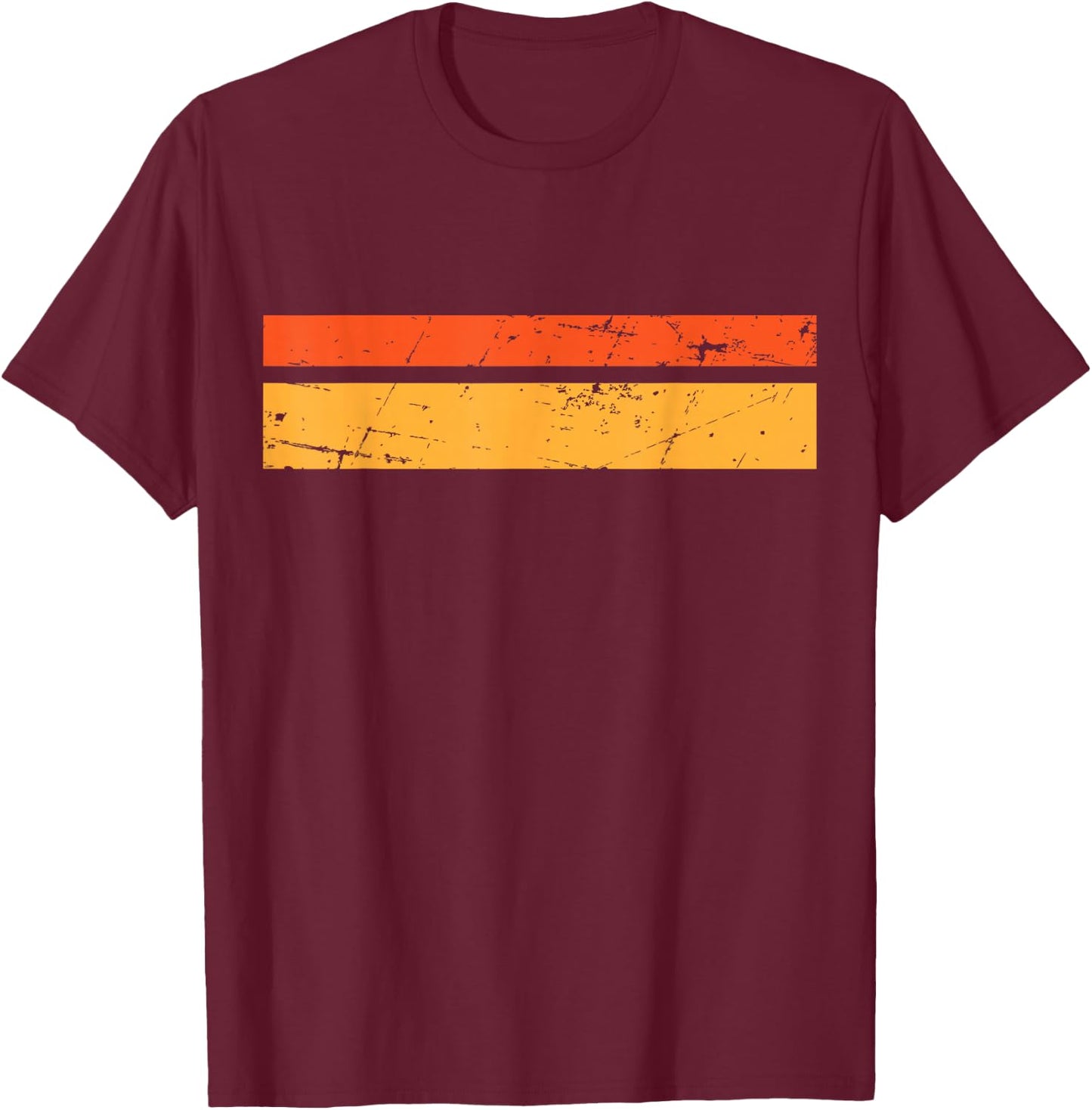 70s 80s Stripe T Shirt Distressed Cool Vintage Beach wear T-Shirt - T-Shirt | Maroon