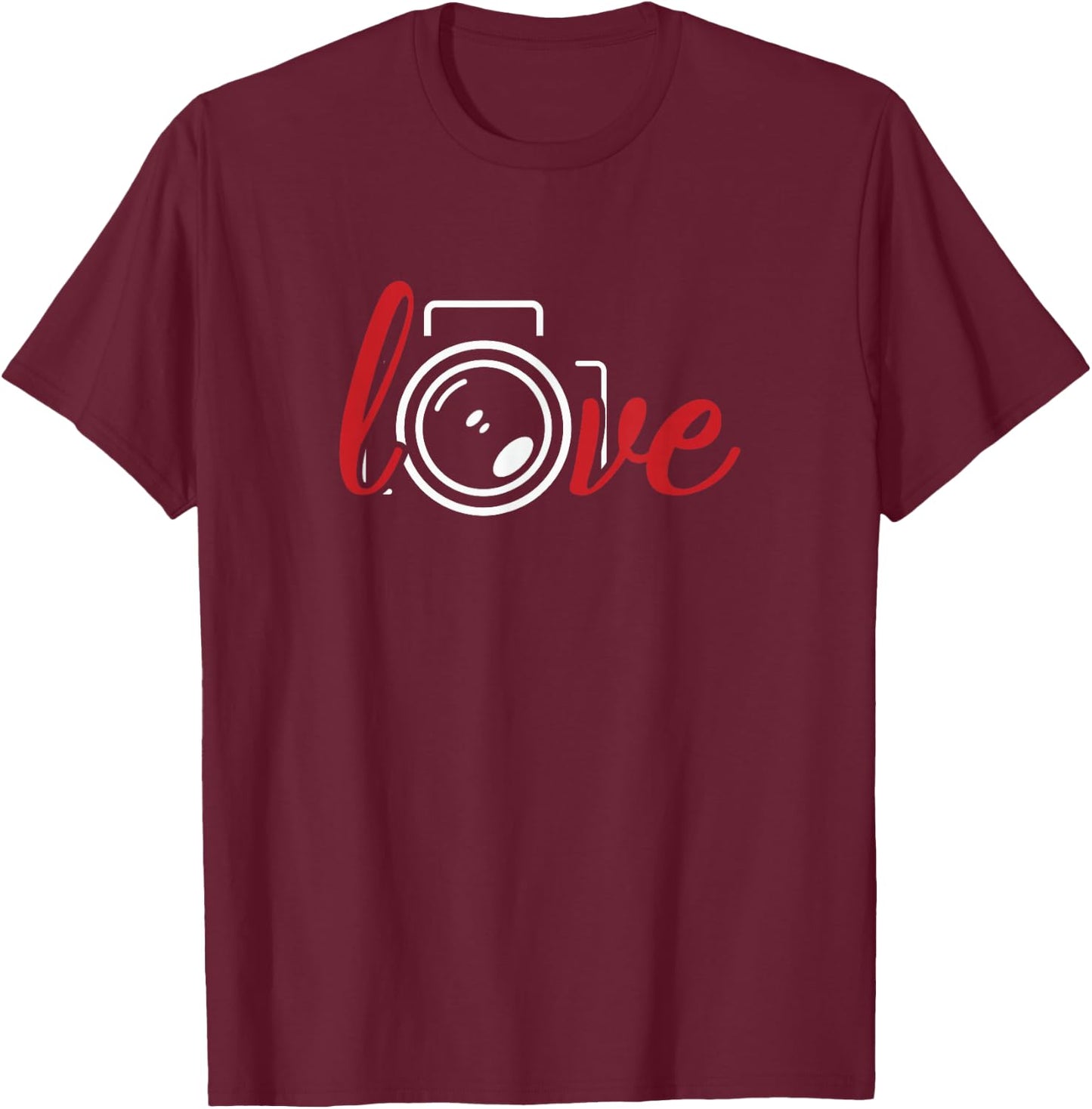 Photography T Shirt Love Photographer Gift T-Shirt - T-Shirt | Maroon