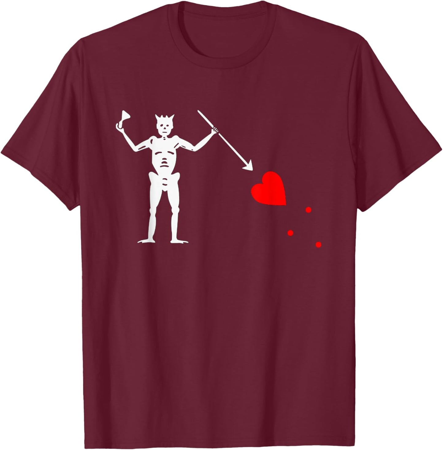 North Carolina Pirate Flag OBX Blackbeards Jolly Roger Shirt T-Shirt - T-Shirt | Maroon