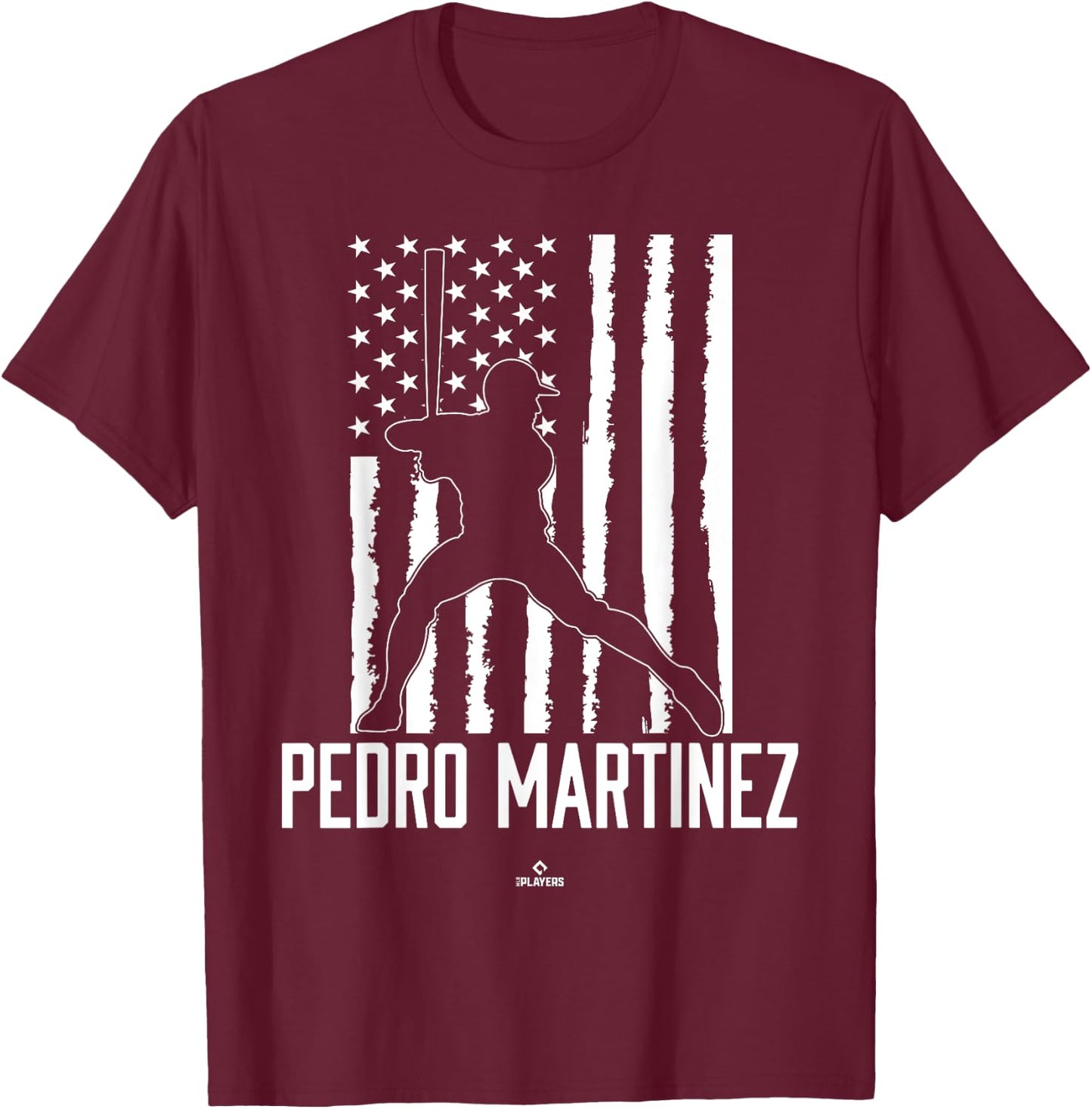 Distressed Flag Swing Pedro Martinez Prospect Baseball Fan T-Shirt - T-Shirt | Maroon