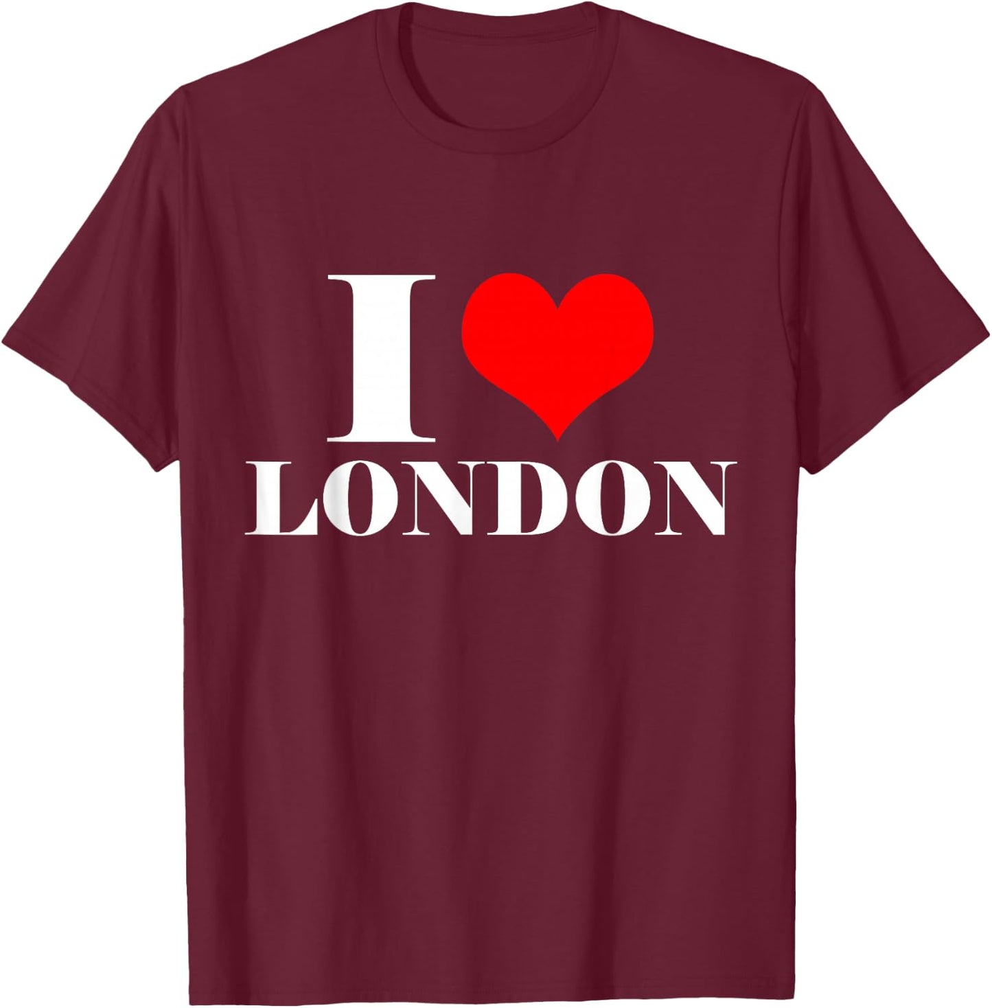 I Love London T Shirt, I Heart London Great Britain T-Shirt - T-Shirt | Maroon