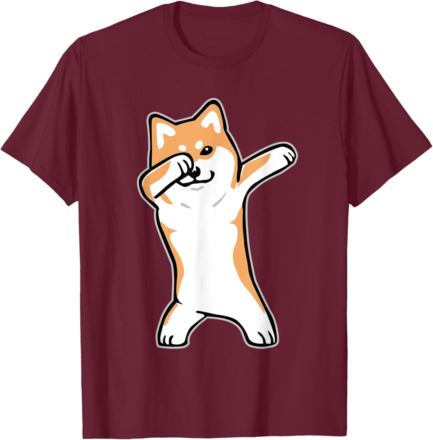 Dog Meme shirt DABBING SHIBA INU DOGE T-Shirt - T-Shirt | Maroon