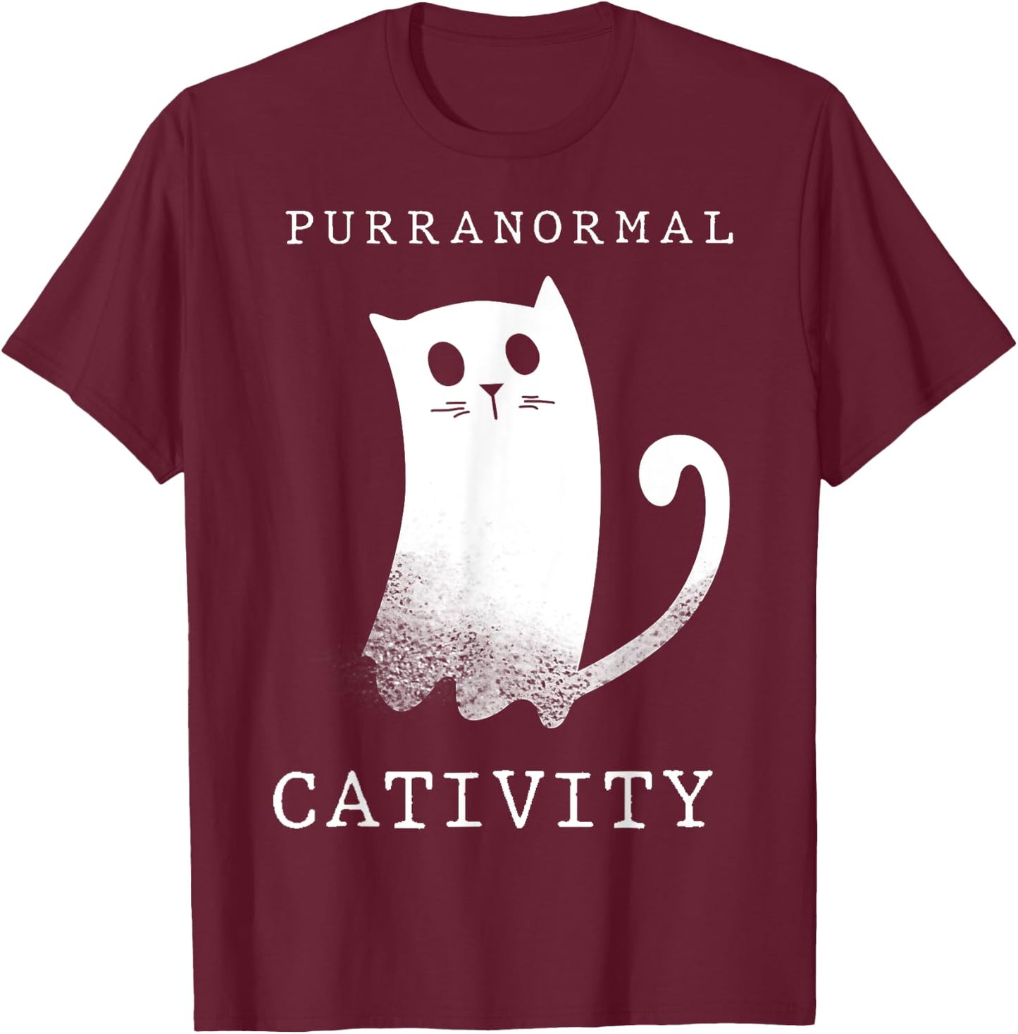 Purranormal Cativity Ghost Cat Shirt T-Shirt - T-Shirt | Maroon