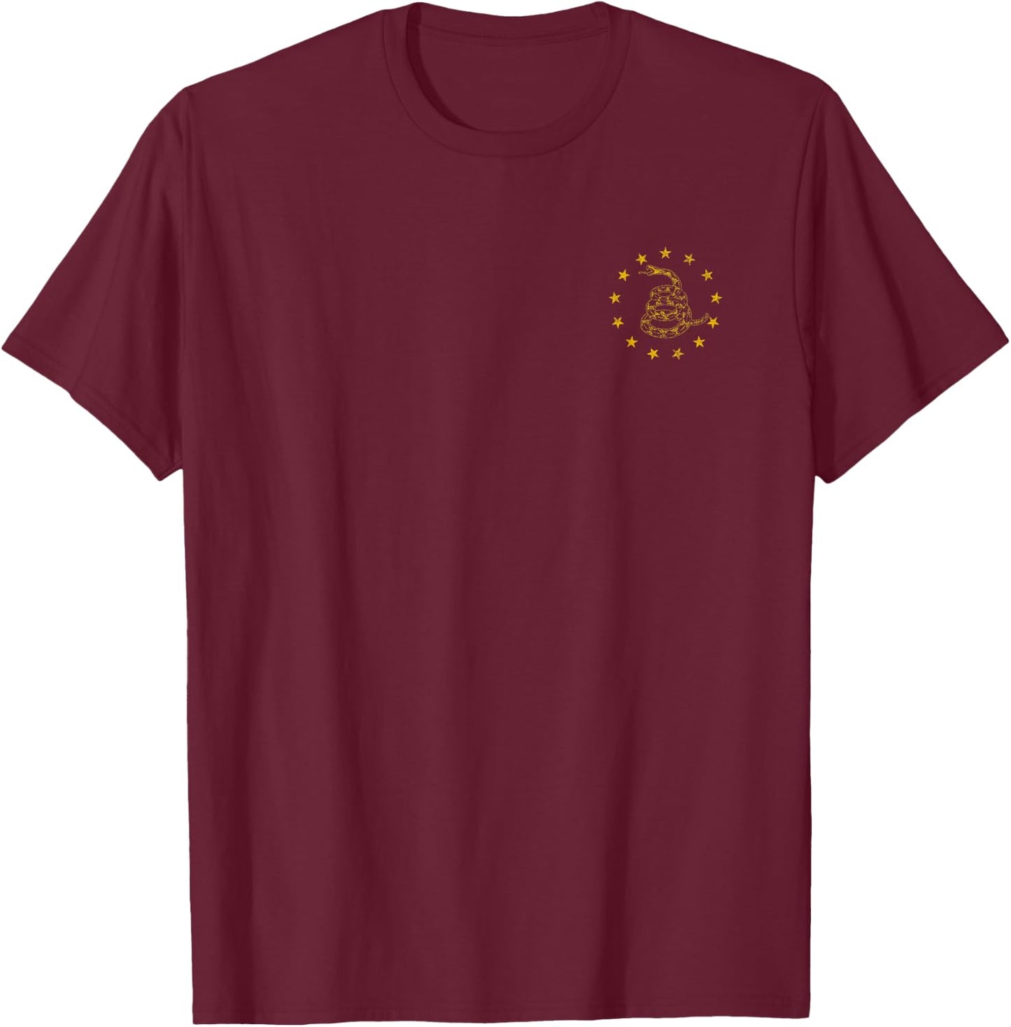 Vintage Gadsden Snake, Betsy Ross Flag - 13 Colonies Flag T-Shirt - T-Shirt | Maroon