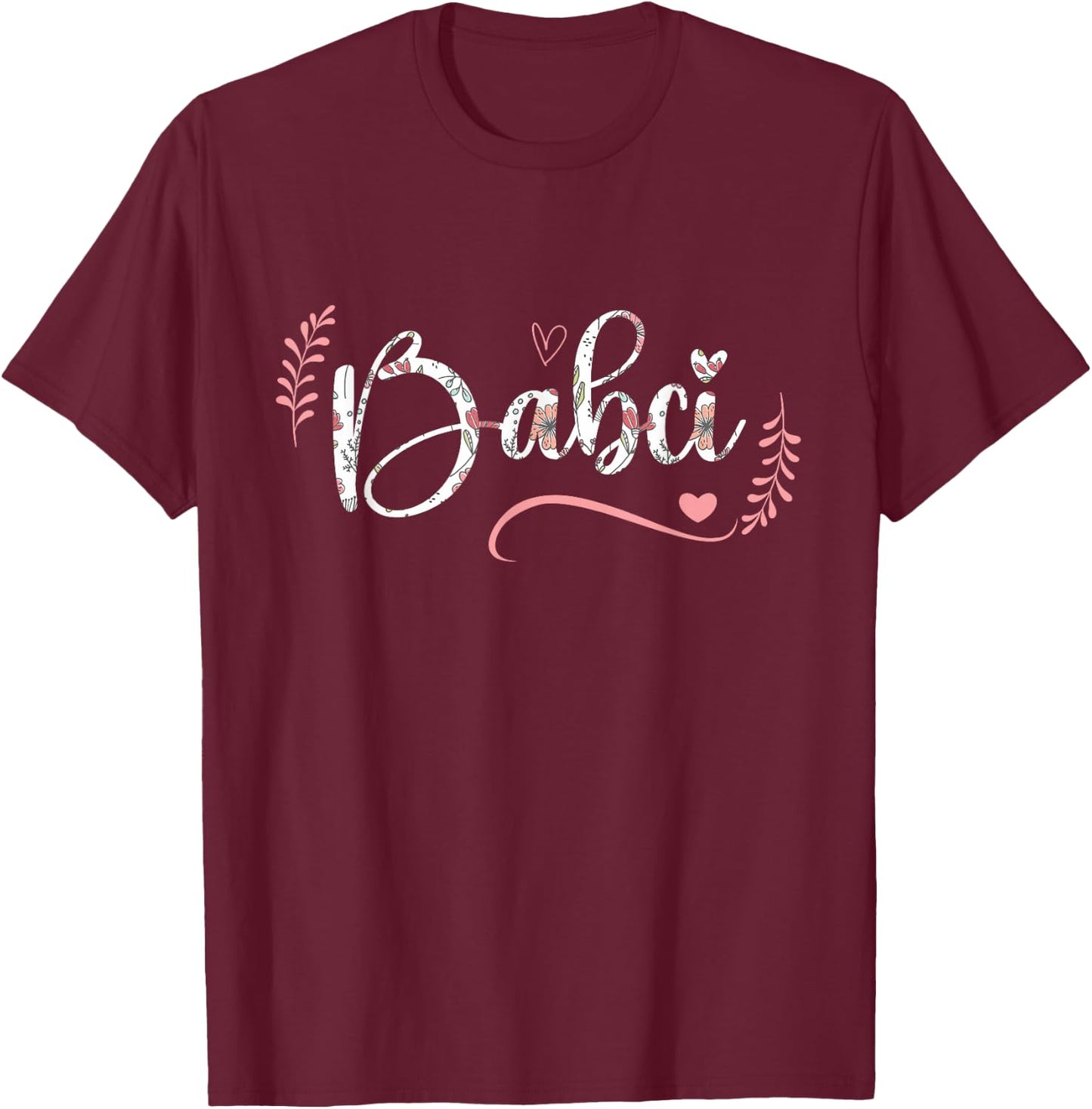 Babci Floral Grandma Christmas Mother's Day Grandparents T-Shirt - T-Shirt | Maroon
