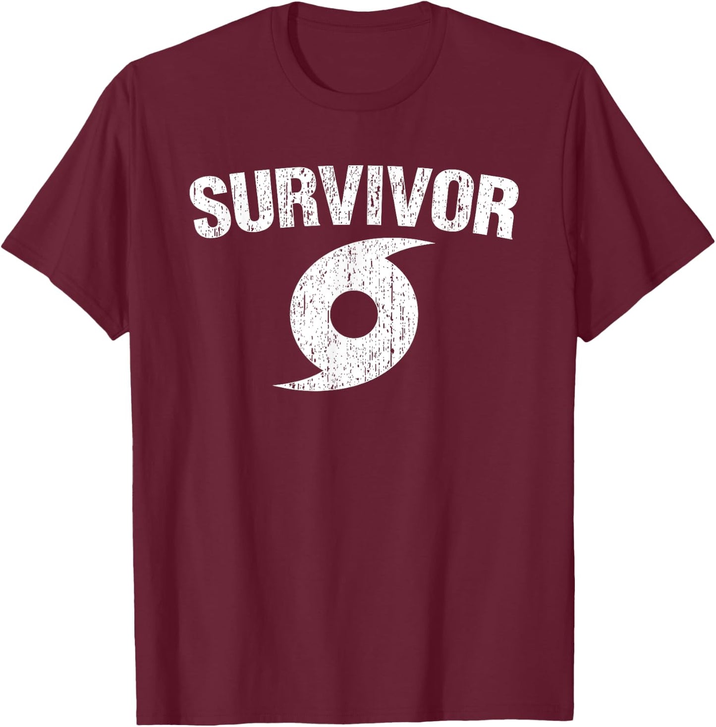 Hurricane Survivor Distressed T-Shirt - T-Shirt | Maroon