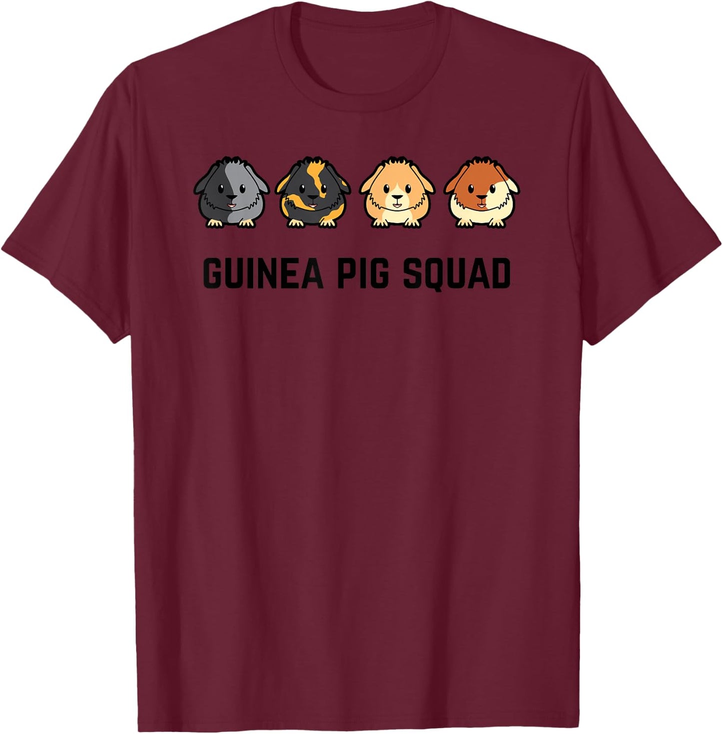 Cute Cavy Guinea Pig Rodent Team Squad T-Shirt - T-Shirt | Maroon