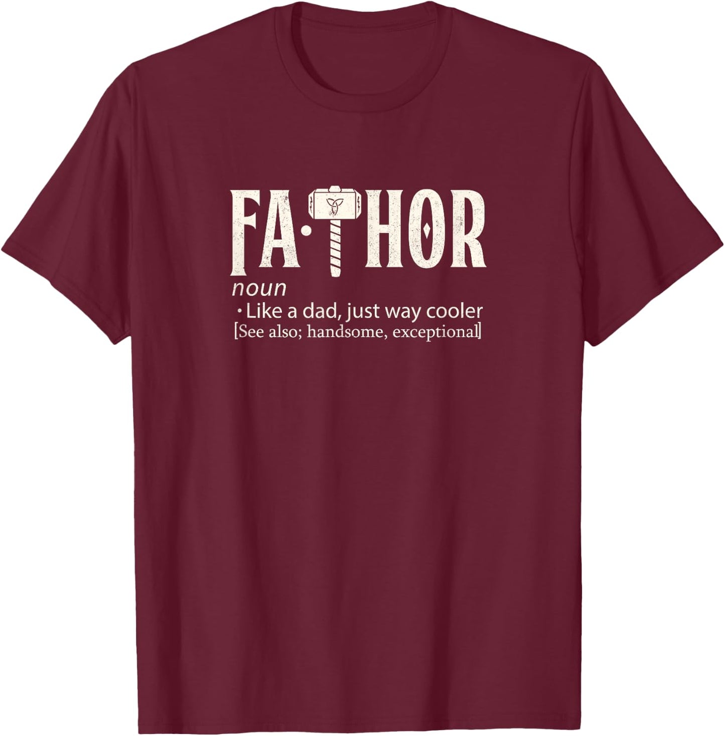 Fathers Day Gift Viking Thor T-Shirt - T-Shirt | Maroon