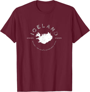 Iceland Graphic Vintage Retro T T-Shirt - T-Shirt | Maroon