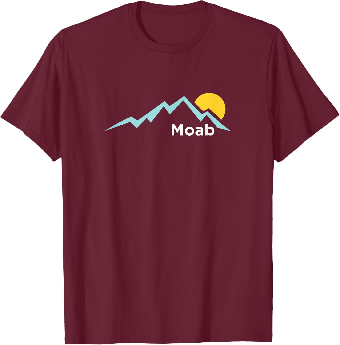 Moab, Utah Sunset Mountain - Moab T-Shirt - T-Shirt | Maroon