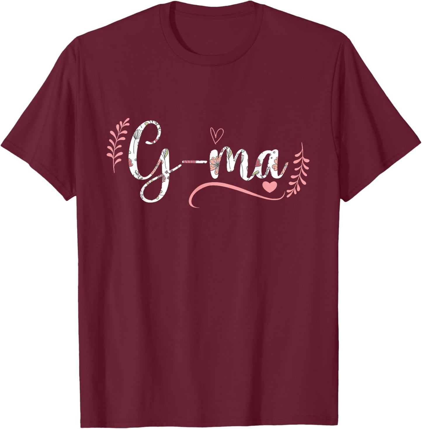 G-Ma Floral Grandma Christmas Mother's Day Grandparents T-Shirt - T-Shirt | Maroon