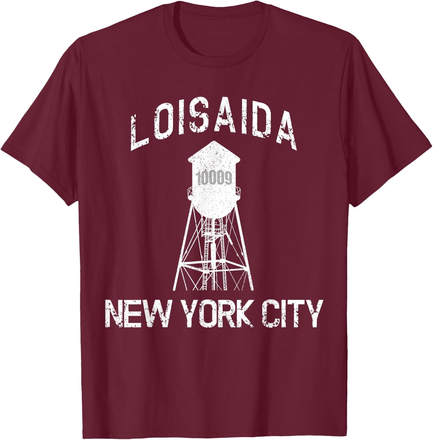 Loisaida New York City 10009 NYC Alphabet City Water Tower T-Shirt - T-Shirt | Maroon