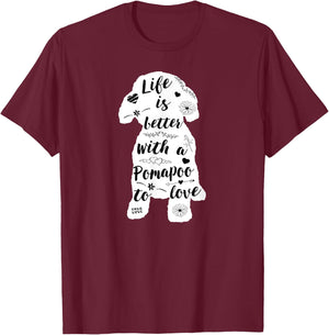 Pomapoo Shirt Design for Pomapoo Dog Lovers Women Girls Kids T-Shirt - T-Shirt | Maroon