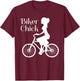 Comical Vintage Bike Biker Chick On Bicycle Quote Meme T-Shirt - T-Shirt | Maroon