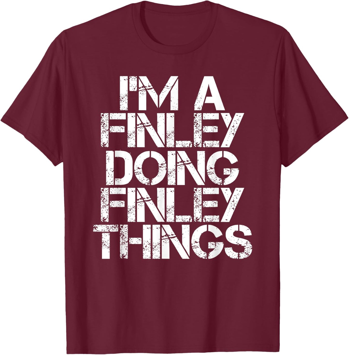 FINLEY Funny Surname Family Tree Birthday Reunion Gift T-Shirt - T-Shirt | Maroon