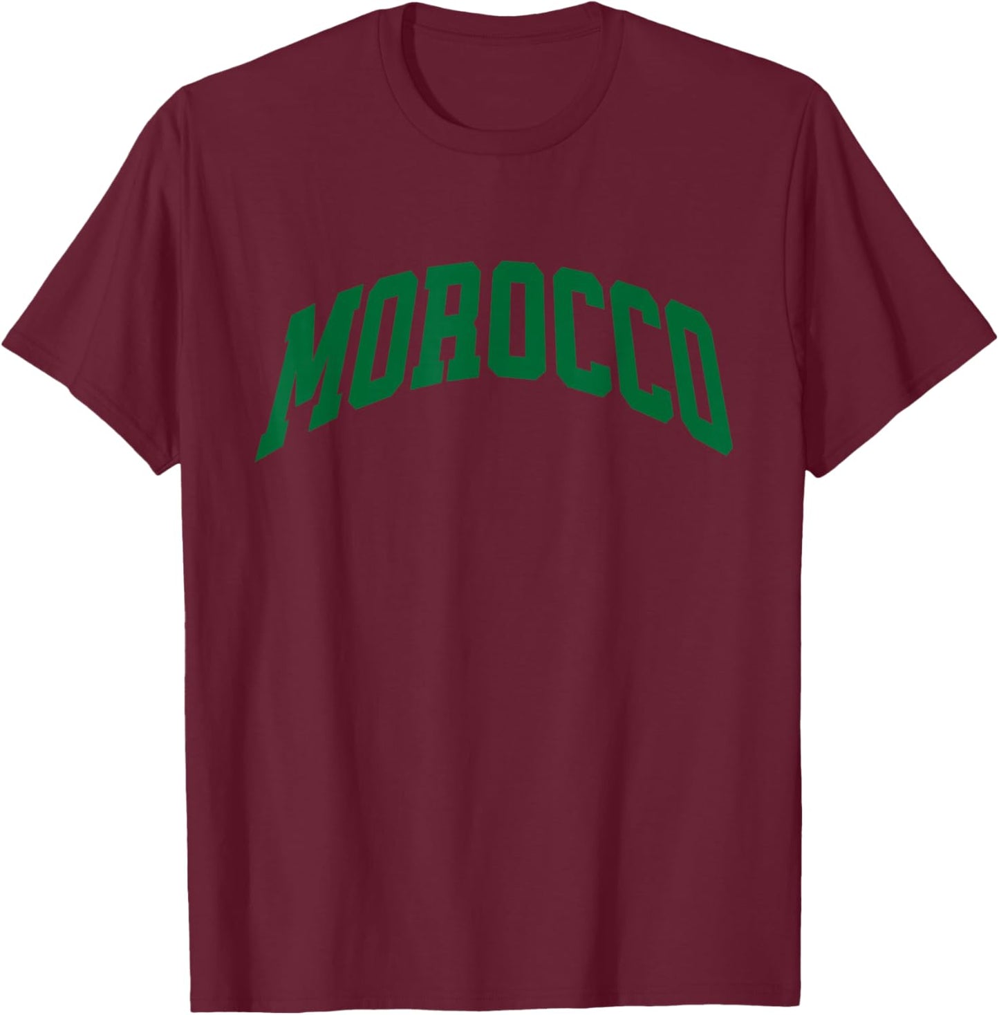 Morocco College Style Sports Fan T-Shirt - T-Shirt | Maroon