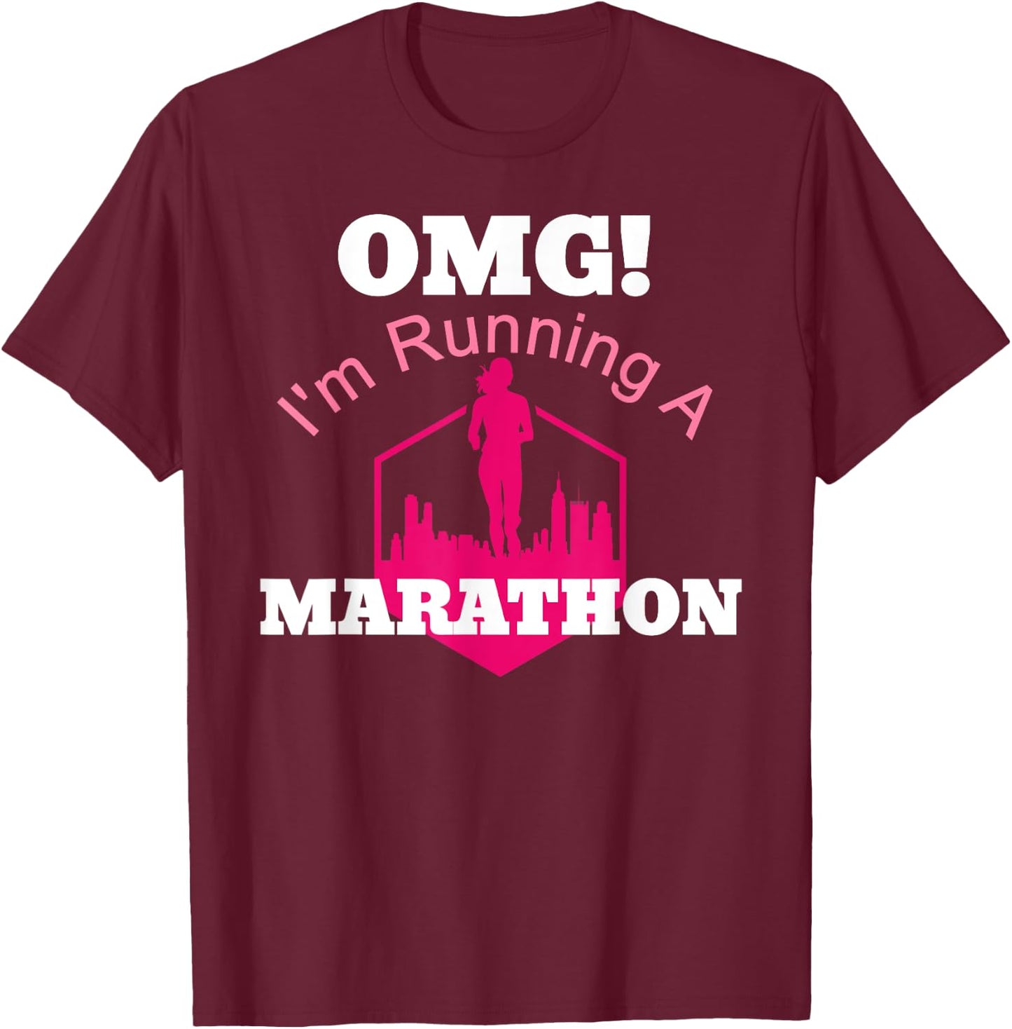 Marathon Running Girl 26.2 First Race Funny T-Shirt - T-Shirt | Maroon