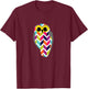 Fun Geometric Owl . Chevron Pattern. T-Shirt - T-Shirt | Maroon