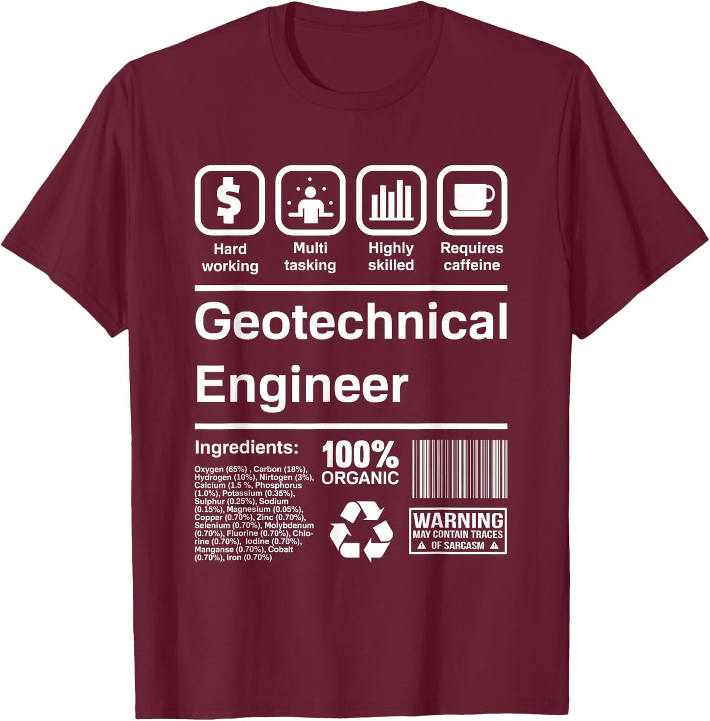 Geotechnical Engineer Gift T-Shirt - T-Shirt | Maroon