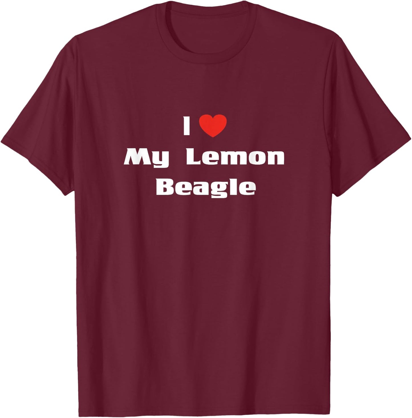 I Love My Lemon Beagle Shirt Dog Lovers Women Girls Kids T-Shirt - T-Shirt | Maroon