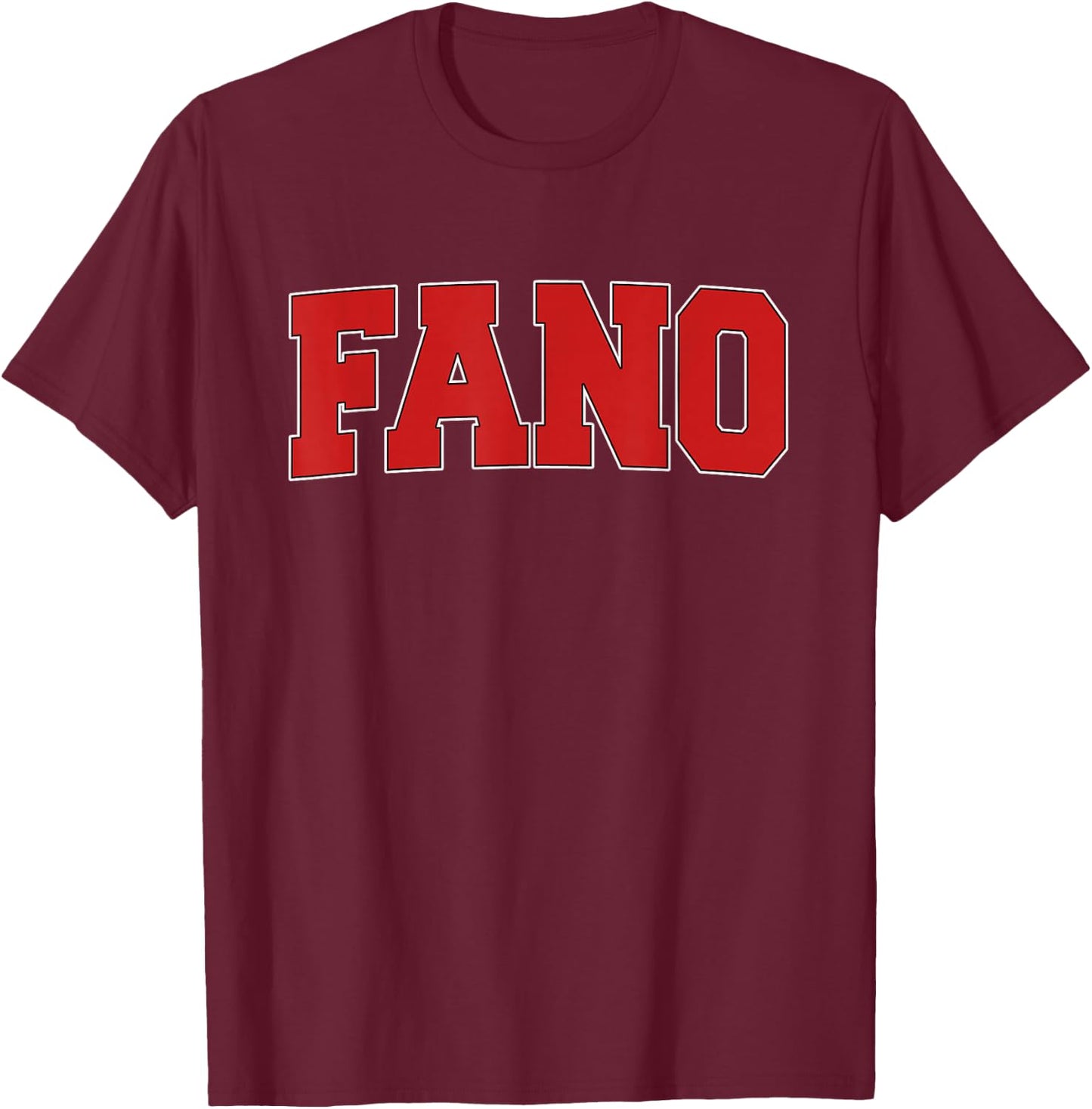 FANO ITALY Varsity Style Vintage Retro Italian Sports T-Shirt - T-Shirt | Maroon
