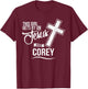 This Girl Gets By On Jesus and COREY Religious COREYS T-Shirt - T-Shirt | Maroon